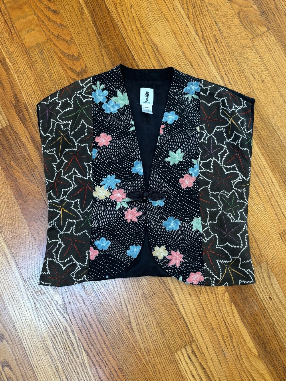 Yasuko one of a kind boxy cropped vest made from vintage kimono silk size s/m